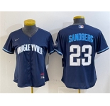 Women's Chicago Cubs #23 Ryne Sandberg Navy City Connect Stitched Jersey