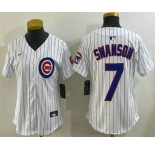 Women's Chicago Cubs #7 Dansby Swanson White Limited Stitched Jersey