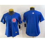 Women's Chicago Cubs Blank Royal 'Ryne Sandberg Tribute' Vapor Limited V2 Stitched Baseball Jersey
