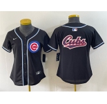 Women's Chicago Cubs Team Big Logo 2026 Fashion Replica Black Out Stitched Baseball Jersey