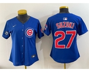 Youth Chicago Cubs #27 Seiya Suzuki Royal 'Ryne Sandberg Tribute' Vapor Limited V2 Stitched Baseball Jersey