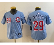 Youth Chicago Cubs #29 Michael Busch Blue Limited Stitched Baseball Jersey