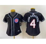 Youth Chicago Cubs #4 Pete Crow-Armstrong 2026 Fashion Replica Black Out Stitched Baseball Jersey