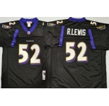 NFL Men's Baltimore Ravens #52 Ray Lewis M&N Black Football Jersey