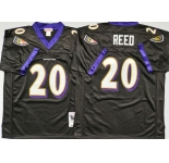 NFL Men's Baltimore Ravens#20 Ed Reed M&N Black Football Jersey