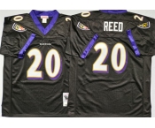 NFL Men's Baltimore Ravens#20 Ed Reed M&N Black Football Jersey