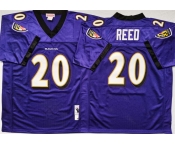 NFL Men's Baltimore Ravens#20 Ed Reed M&N Purple Football Jersey