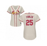 Women's Majestic St. Louis Cardinals #25 Dexter Fowler Replica Cream Alternate Cool Base MLB Jersey