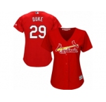 Women's Majestic St. Louis Cardinals #29 Zach Duke Replica Red Alternate Cool Base MLB Jersey