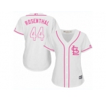 Women's Majestic St. Louis Cardinals #44 Trevor Rosenthal Replica White Fashion Cool Base MLB Jersey