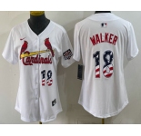 Women's St Louis Cardinals #18 Jordan Walker White USA 250 Fourth of July Stitched Jersey