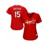 Women's St.Louis Cardinals #15 Randal Grichuk Red Alternate Stitched MLB Jersey