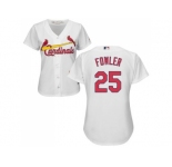 Women's St.Louis Cardinals #25 Dexter Fowler White Home Stitched MLB Jersey