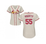 Women's St.Louis Cardinals #55 Stephen Piscotty Cream Alternate Stitched MLB Jersey