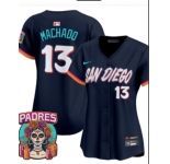 Women's San Diego Padres #13 Manny Machado Obsidian 2026 City Connect Stadium Limited Stitched Baseball Jersey