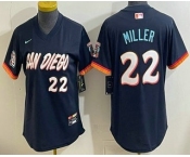 Women's San Diego Padres #22 Mason Miller Navy 2026 City Connect Stadium Jersey
