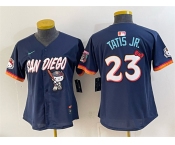 Women's San Diego Padres X Hello Kitty Blank Obsidian 2026 City Connect Stadium Stitched Baseball Jersey