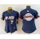 Women's San Diego Padres X Hello Kitty Team Big Logo Obsidian 2026 City Connect Stadium Stitched Baseball Jersey