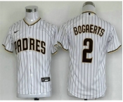 Youth San Diego Padres #2 Xander Bogaerts White Cool Base Stitched Baseball Jersey
