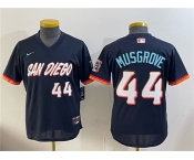 Youth San Diego Padres #44 Joe Musgrove Obsidian 2026 City Connect Stadium Stitched Baseball Jersey