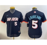 Youth San Diego Padres #5 Ramón Laureano Obsidian 2026 City Connect Stadium Stitched Baseball Jersey