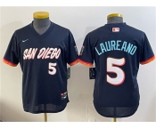 Youth San Diego Padres #5 Ramón Laureano Obsidian 2026 City Connect Stadium Stitched Baseball Jersey