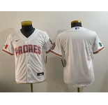 Youth San Diego Padres Blank White Mexico Cool Base Stitched Baseball Jersey