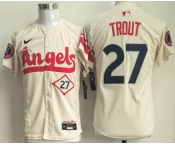 Youth Los Angeles Angels #27 Mike Trout Cream City Connect Limited Stitched Jersey