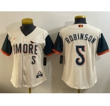 Women's Baltimore Orioles #5 Brooks Robinson Natural 2026 City Connect Stadium Stitched Baseball Jersey