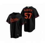 Women's Baltimore Orioles #57 Hanser Alberto Nike Black Replica Alternate Jersey