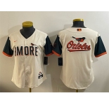 Women's Baltimore Orioles Team Big Logo Natural 2026 City Connect Stadium Stitched Baseball Jersey