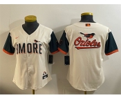 Women's Baltimore Orioles Team Big Logo Natural 2026 City Connect Stadium Stitched Baseball Jersey