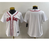 Women's Boston Red Sox Blank White Cool Base Stitched Jersey