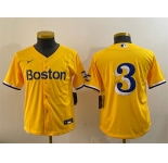 Youth Boston Red Sox #3 Ceddanne Rafaela Gold City Connect Stitched Baseball Jersey