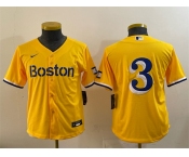 Youth Boston Red Sox #3 Ceddanne Rafaela Gold City Connect Stitched Baseball Jersey