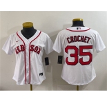 Youth Boston Red Sox #35 Garrett Crochet White Cool Base Stitched Baseball Jersey