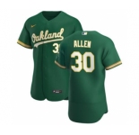 Men's Nike Oakland Athletics #30 Austin Allen Kelly Green Alternate 2020 Authentic Player Baseball Jersey