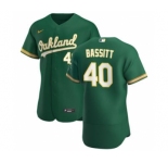 Men's Nike Oakland Athletics #40 Chris Bassitt Kelly Green Alternate 2020 Authentic Player Baseball Jersey