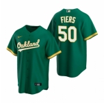 Men's Nike Oakland Athletics #50 Mike Fiers Green Alternate Stitched Baseball Jersey
