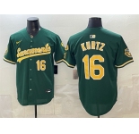 Men's Oakland Athletics #16 Nick Kurtz 2026 Green Alternate Sacramento Celebrating 125 Years Vapor Limited Stitched Baseball Jersey