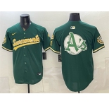 Men's Oakland Athletics Team Big Logo 2026 Green Alternate Sacramento Celebrating 125 Years Vapor Limited Stitched Baseball Jerseys