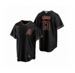 Men's Arizona Diamondbacks #13 Nick Ahmed Nike Black Replica Alternate Jersey