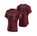 Men's Arizona Diamondbacks #13 Nick Ahmed Nike Crimson Authentic 2020 Alternate Jersey