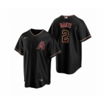 Men's Arizona Diamondbacks #2 Starling Marte Nike Black Replica Alternate Jersey