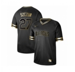 Men's Arizona Diamondbacks #27 Matt Szczur Authentic Black Gold Fashion Baseball Jersey