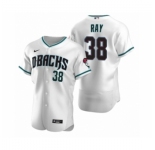 Men's Arizona Diamondbacks #38 Robbie Ray Nike White Teal Authentic 2020 Alternate Jersey