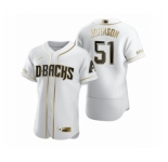 Men's Arizona Diamondbacks #51 Randy Johnson Nike White Authentic Golden Edition Jersey
