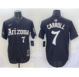 Men's Arizona Diamondbacks #7 Corbin Carroll Black 'Gothic Desert Fang Edition' Vapor Limited Stitched Baseball Jersey