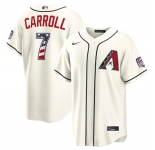 Men's Arizona Diamondbacks #7 Corbin Carroll Cream 2026 USA 250 Fourth of July Home Stadium Stitched Baseball Jersey