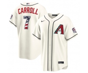 Men's Arizona Diamondbacks #7 Corbin Carroll Cream 2026 USA 250 Fourth of July Home Stadium Stitched Baseball Jersey